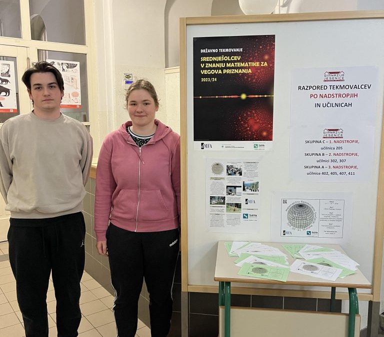 Zlato in srebrno priznanje na državnem tekmovanju iz matematike